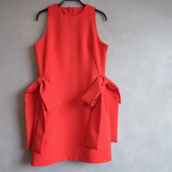 MISS ROSIER RED SLEEVELESS ACCENT BOW, MINI DRESS SIZE, M, NWOT - Picture 4 of 15